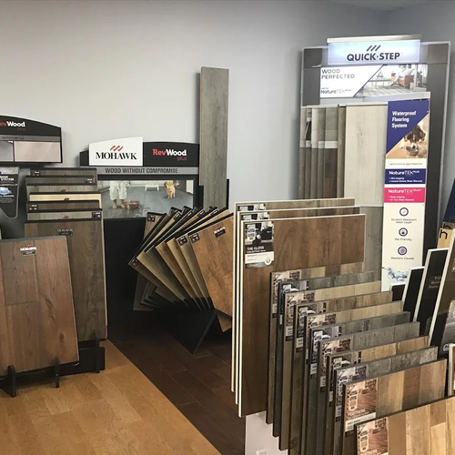 Hardwood flooring at HomeTown Floors showroom