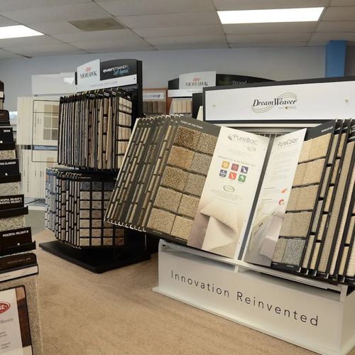 Selling carpets at HomeTown Floors showroom